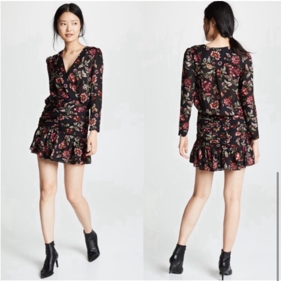 A.L.C $595 Floral Ruched Dress - Picture 3 of 13